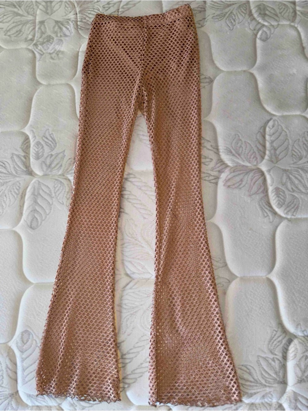 Forever 21 Tan Mesh Flare Pants